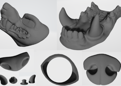 3D renderings of base head, lower jaw, follow-me eye, noses, and claws. These are only a sampling of the future offerings!